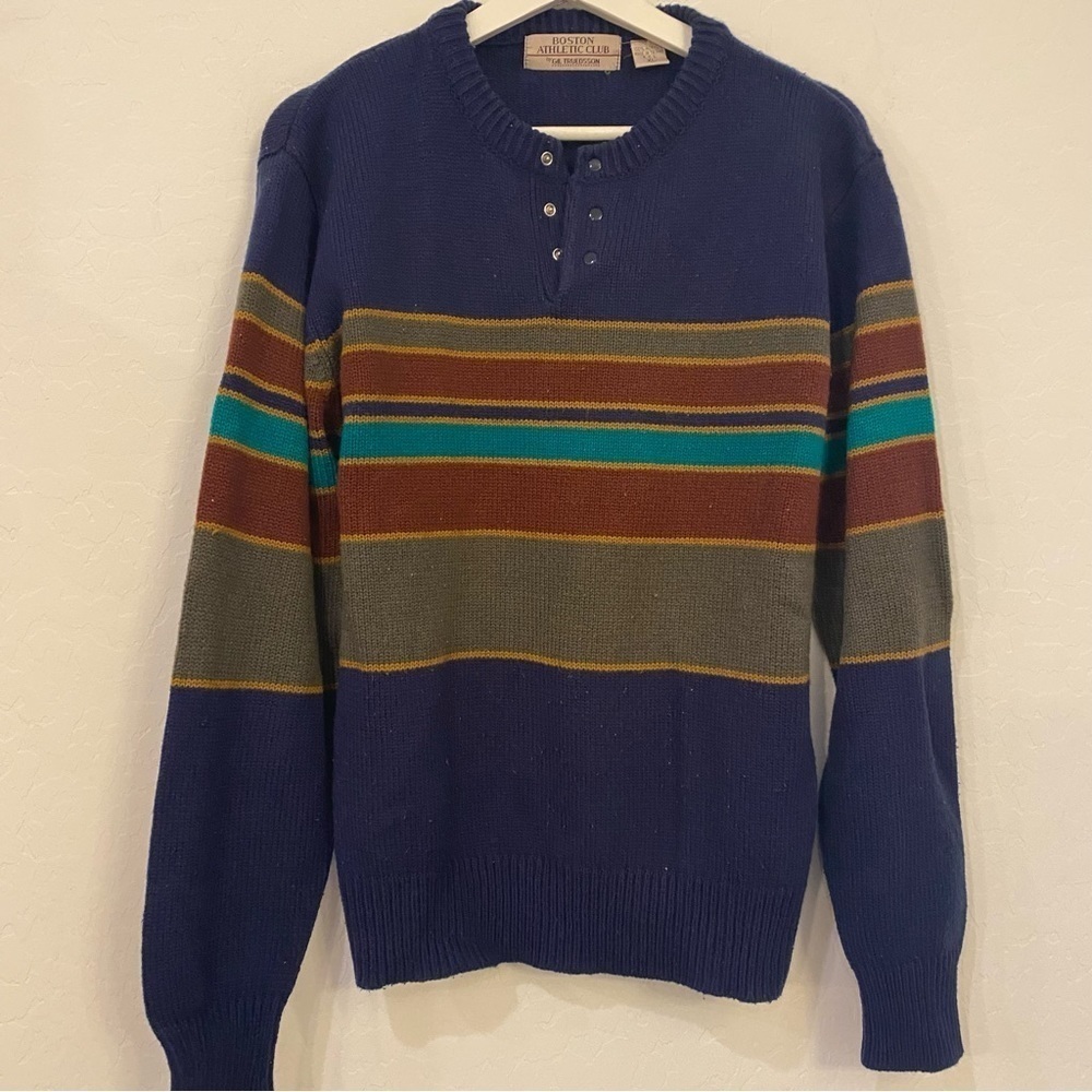 Vintage Navy Blue Stripe Sweater Size XL